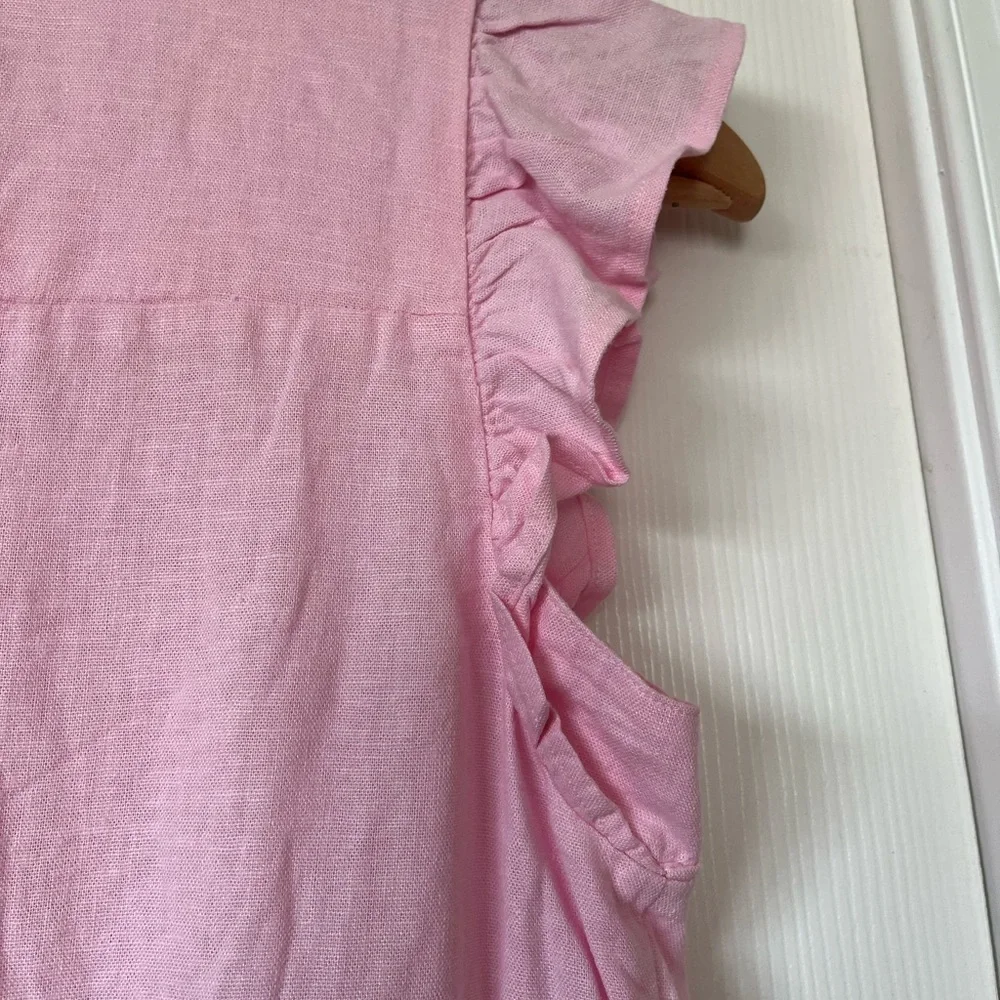 J. Crew pink linen swing dress in 00P